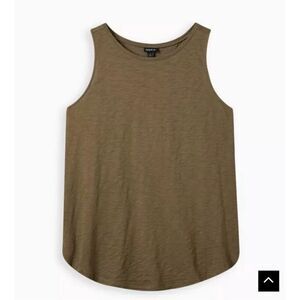 Torrid Army Green Classic Fit Heritage Slub Crew Neck Tank 6X
